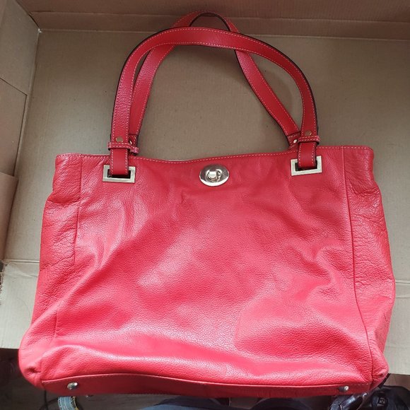 Clarks tote bag purse in coral/orange - Picture 1 of 4